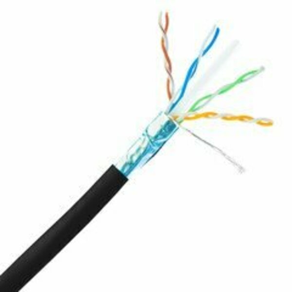 Swe-Tech 3C Bulk Shielded Cat6a Black Ethernet Cable, 10 Gigabit, Solid, 500 Mhz, 23 AWG, Spool, 1000 foot FWT13X6-522NH